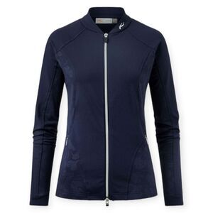 Kjus Nicola Navy Blue Floral‎ Maidlayer Full Zip Jacket Women's Size Medium